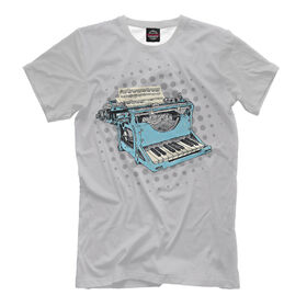Мужская футболка 3D с принтом Piano Typewriter в Новосибирске, Выбор из 3-х типов ткани | <ul>
<li>Обычная ткань — интерлок, спортивный трикотаж. Плотность 140 г/м.кв. Состав: 100% полиэстер</li>
<li>Премиум ткань — джерси, мягкий трикотаж. Плотность 180 г/м.кв. Состав: 97% полиэстер, 3% эластан</li>
<li>Люкс ткань — кулирка, наиболее плотная и долговечня ткань. Плотность 210 г/м.кв. Состав: 97% полиэстер, 3% эластан</li>
</ul> | 