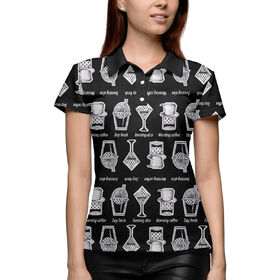 Женская рубашка поло 3D с принтом Бармен ,  |  | Тематика изображения на принте: 