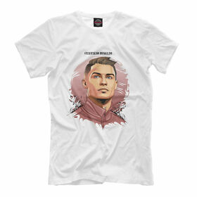 Мужская футболка 3D с принтом Cristiano Ronaldo в Екатеринбурге, Выбор из 3-х типов ткани | <ul>
<li>Обычная ткань — интерлок, спортивный трикотаж. Плотность 140 г/м.кв. Состав: 100% полиэстер</li>
<li>Премиум ткань — джерси, мягкий трикотаж. Плотность 180 г/м.кв. Состав: 97% полиэстер, 3% эластан</li>
<li>Люкс ткань — кулирка, наиболее плотная и долговечня ткань. Плотность 210 г/м.кв. Состав: 97% полиэстер, 3% эластан</li>
</ul> | 