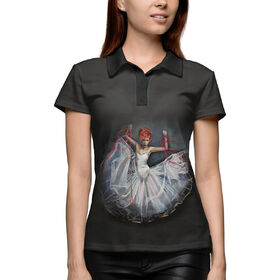 Женская рубашка поло 3D с принтом Балерина ,  |  | Тематика изображения на принте: 