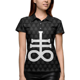 Женская рубашка поло 3D с принтом Церковь сатаны ,  |  | 