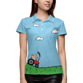 Женская рубашка поло 3D с принтом Поросёнок Пётр в Тюмени,  |  | 