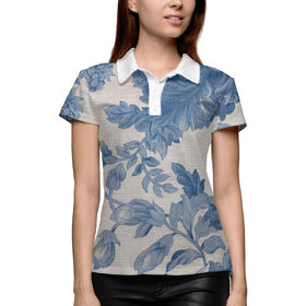 Женская рубашка поло 3D с принтом Гжель ,  |  | Тематика изображения на принте: 