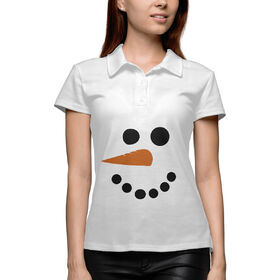 Женская рубашка поло 3D с принтом Снеговик минимализм в Белгороде,  |  | 
