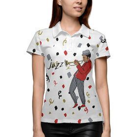 Женская рубашка поло 3D с принтом Jazz в Курске,  |  | 