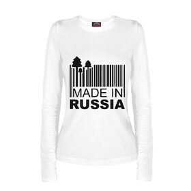 Женский лонгслив с принтом Made in Russia в Петрозаводске,  |  | 