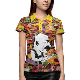 Женская рубашка поло 3D с принтом Александр Розенбаум ,  |  | Тематика изображения на принте: 