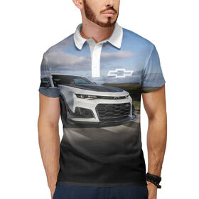 Мужское поло 3D с принтом Chevrolet Camaro в Курске,  |  | Тематика изображения на принте: 