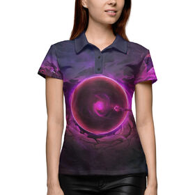Женская рубашка поло 3D с принтом Dark Star Singularity в Екатеринбурге,  |  | 