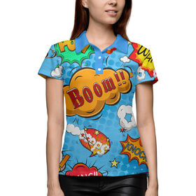 Женская рубашка поло 3D с принтом Pop Art в Петрозаводске,  |  | 