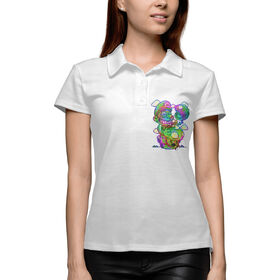 Женская рубашка поло 3D с принтом Когда Марио отведал мухомора в Курске,  |  | 