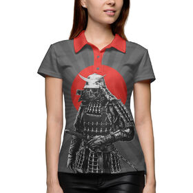 Женская рубашка поло 3D с принтом Мертвый самурай в Петрозаводске,  |  | 