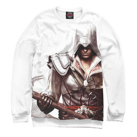 Свитшот 3D для мальчика с принтом Assassin`s Creed Ezio Collection в Белгороде, Сандвич,  плотность180 гр/кв. м.; Состав: 100% полиэстер | 	Карманы, капюшон, сетка в капюшоне<br>
		Ткань сандвич - ткань, специально разработанная для сублимационной печати. Снаружи это 100% полиэстеровый трикотаж, изнутри - 100% нежный хлопок.  Ткань мягкая, эластичная, хорошо держит форму. Ткань не мнется, гигиеничная, хорошо пропускает воздух, легко впитывает влагу, легко стирается и  быстро сохнет.  | 