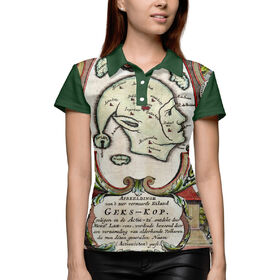 Женская рубашка поло 3D с принтом Карта Ирландии - Шутовской Колпак в Курске,  |  | 