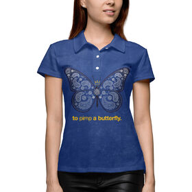 Женская рубашка поло 3D с принтом To Pimp a Butterfly в Кировске,  |  | Тематика изображения на принте: 