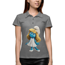 Женская рубашка поло 3D с принтом Смурфетта ,  |  | 