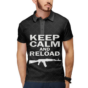 Мужское поло 3D с принтом Keep calm and reload ,  |  | 