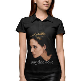 Женская рубашка поло 3D с принтом Angelina Jolie ,  |  | 