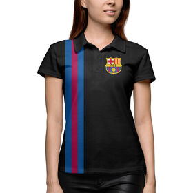 Женская рубашка поло 3D с принтом Barcelona / Line Collection в Кировске,  |  | 