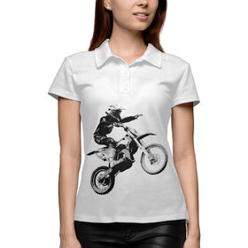 Женская рубашка поло 3D с принтом Мотокросс моё всё в Курске,  |  | 