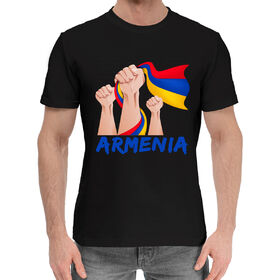 Мужская хлопковая футболка с принтом Армения в Новосибирске,  |  | 