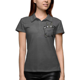 Женская рубашка поло 3D с принтом Тоторо в кармане в Курске,  |  | 