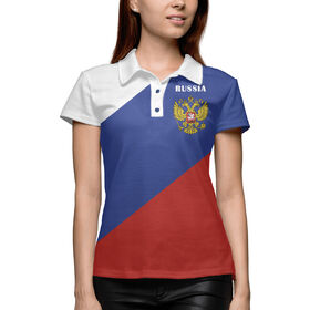 Женская рубашка поло 3D с принтом Триколор России в Белгороде,  |  | Тематика изображения на принте: 