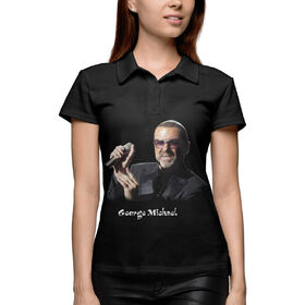 Женская рубашка поло 3D с принтом George Michael в Белгороде,  |  | Тематика изображения на принте: 