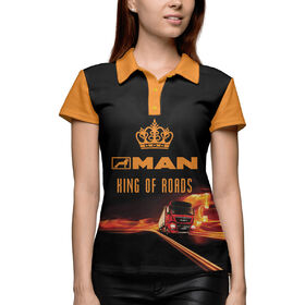 Женская рубашка поло 3D с принтом MAN - король дорог ,  |  | 
