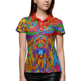 Женская рубашка поло 3D с принтом всё грибы да грибы ,  |  | Тематика изображения на принте: 