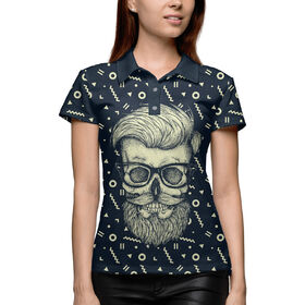 Женская рубашка поло 3D с принтом Hipster is Dead в Тюмени,  |  | 