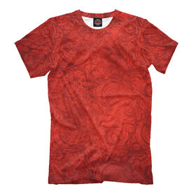 Мужская футболка 3D с принтом Pattern in red , Выбор из 3-х типов ткани | <ul>
<li>Обычная ткань — интерлок, спортивный трикотаж. Плотность 140 г/м.кв. Состав: 100% полиэстер</li>
<li>Премиум ткань — джерси, мягкий трикотаж. Плотность 180 г/м.кв. Состав: 97% полиэстер, 3% эластан</li>
<li>Люкс ткань — кулирка, наиболее плотная и долговечня ткань. Плотность 210 г/м.кв. Состав: 97% полиэстер, 3% эластан</li>
</ul> | Тематика изображения на принте: 