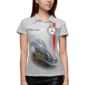 Женское поло 3D с принтом Mercedes-Benz ,  |  | 