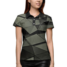 Женская рубашка поло 3D с принтом Abstract gray в Кировске,  |  | 
