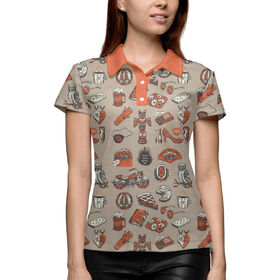 Женская рубашка поло 3D с принтом Twin Peaks Symbols в Тюмени,  |  | 