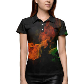 Женская рубашка поло 3D с принтом Столкновение огней в Кировске,  |  | 