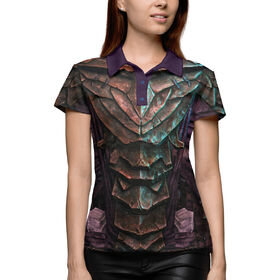 Женская рубашка поло 3D с принтом Dragon priest armor в Петрозаводске,  |  | Тематика изображения на принте: 