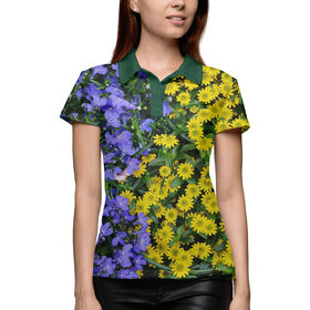 Женская рубашка поло 3D с принтом Цветочный сад в Белгороде,  |  | 