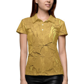 Женская рубашка поло 3D с принтом Золотая фольга в Петрозаводске,  |  | 