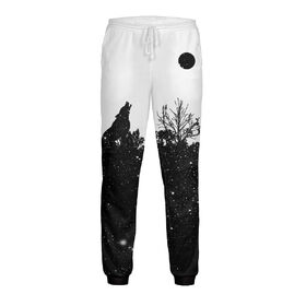 Мужские спортивные штаны с принтом Волк в звездном лесу в Курске,  |  | 