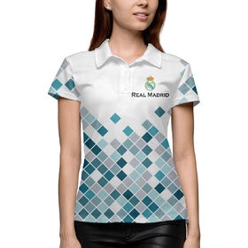 Женская рубашка поло 3D с принтом Real Madrid ,  |  | 