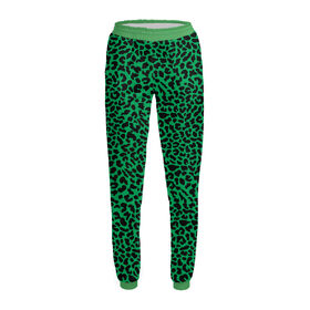 Женские спортивные штаны с принтом Леопардовый узор зеленый в Белгороде,  |  | 