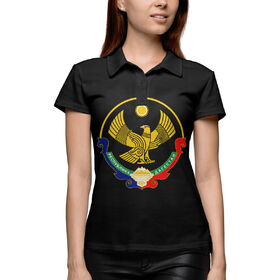 Женская рубашка поло 3D с принтом Дагестан в Кировске,  |  | Тематика изображения на принте: 