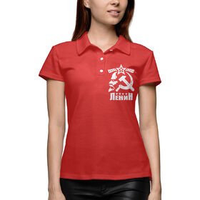 Женская рубашка поло 3D с принтом Ленин СССР ,  |  | 