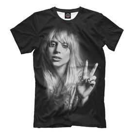 Мужская футболка 3D с принтом Lady Gaga в Новосибирске, Выбор из 3-х типов ткани | <ul>
<li>Обычная ткань — интерлок, спортивный трикотаж. Плотность 140 г/м.кв. Состав: 100% полиэстер</li>
<li>Премиум ткань — джерси, мягкий трикотаж. Плотность 180 г/м.кв. Состав: 97% полиэстер, 3% эластан</li>
<li>Люкс ткань — кулирка, наиболее плотная и долговечня ткань. Плотность 210 г/м.кв. Состав: 97% полиэстер, 3% эластан</li>
</ul> | Тематика изображения на принте: 