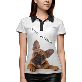 Женская рубашка поло 3D с принтом French Bulldog ,  |  | 