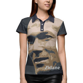 Женская рубашка поло 3D с принтом Zidane ,  |  | 