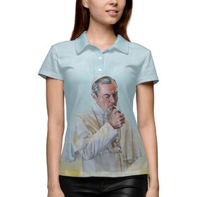 Женская рубашка поло 3D с принтом The Young Pope в Кировске,  |  | Тематика изображения на принте: 