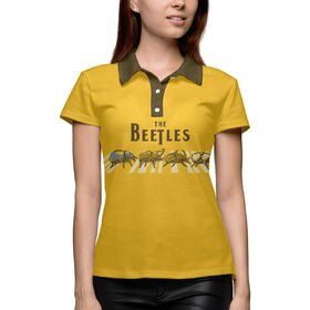 Женская рубашка поло 3D с принтом The bEEtles в Курске,  |  | 