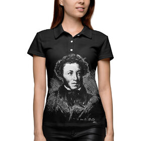 Женская рубашка поло 3D с принтом Пушкин А.С. в Кировске,  |  | 